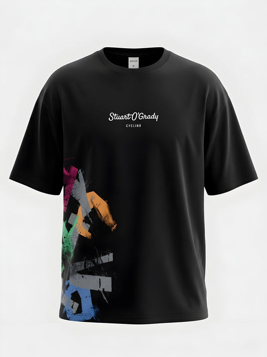 Imported Oversized Black Graffiti T-Shirt