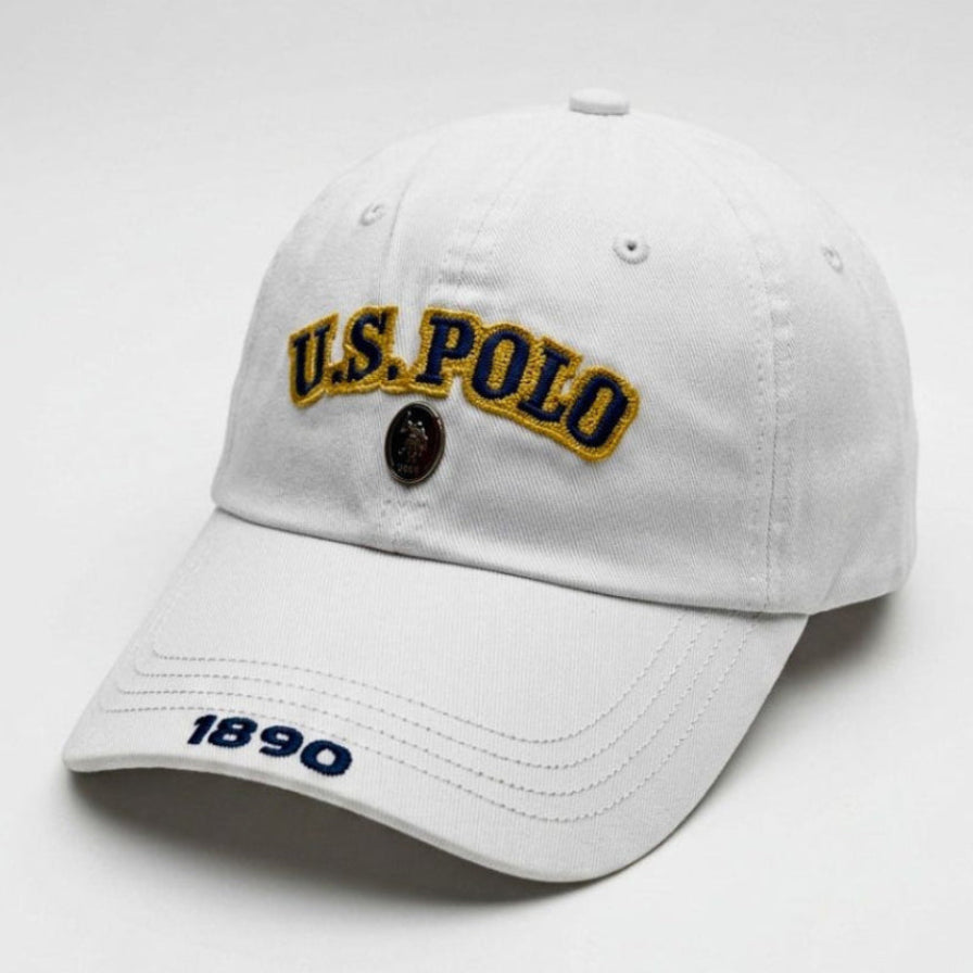 U.S. Polo 1890 Classic White Adjustable Baseball Cap